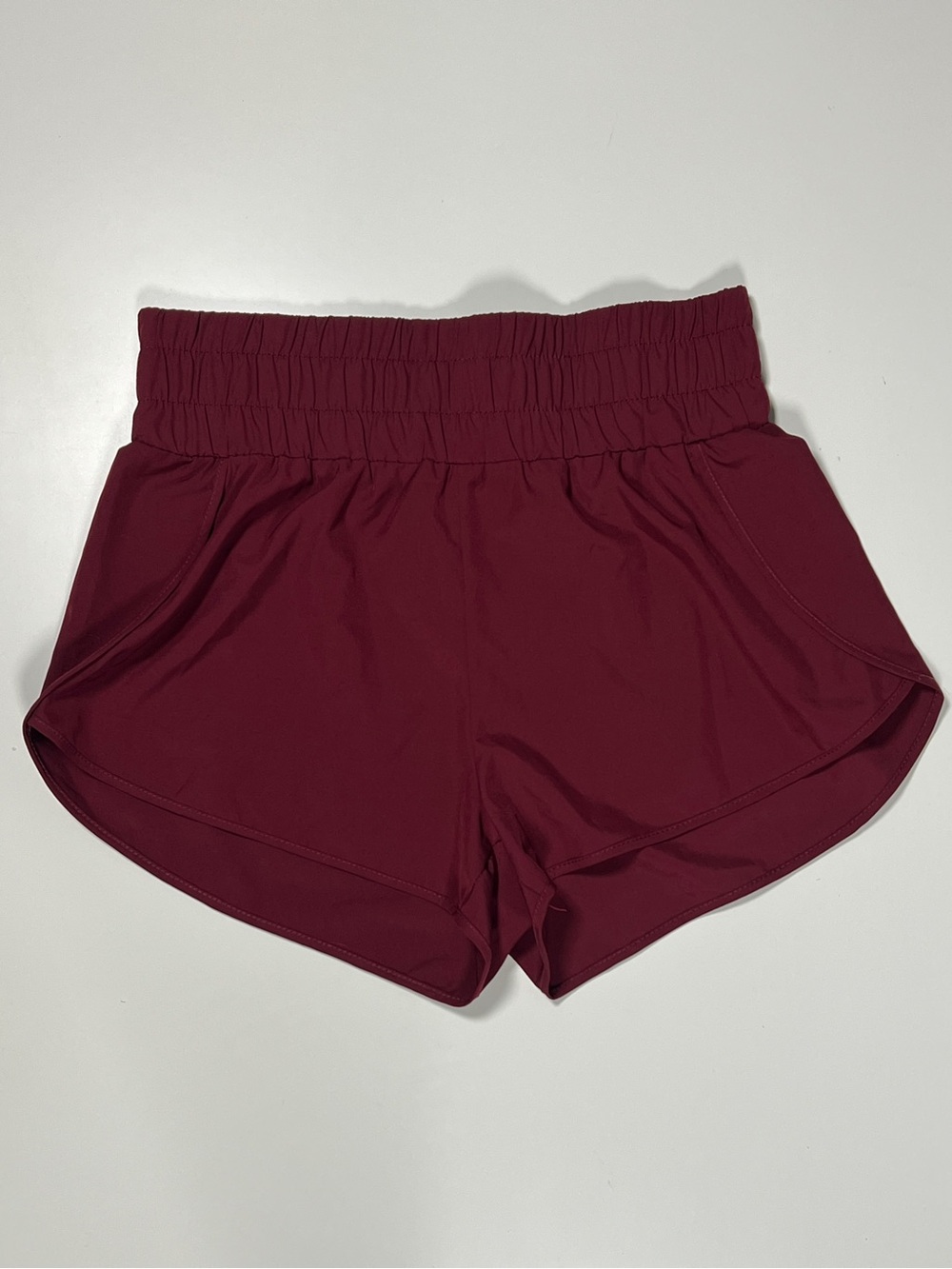 Women’s Maroon High-Waist Athletic Shorts